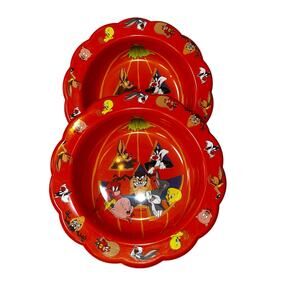 Vintage 1996 Looney Tunes hard Plastic Trick or Treat Candy Bowls Halloween